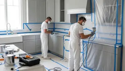 Cabinet painting in Naperville, IL for kitchens and bathrooms with durable, humidity-resistant finishes