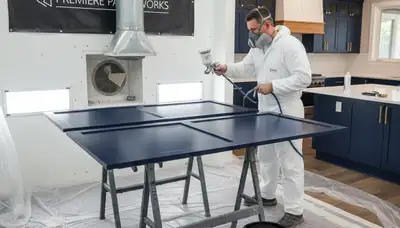Cabinet painting in Naperville, IL for durable kitchen and bathroom finishes