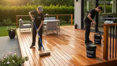 Deck painting service in Naperville, IL with weather-resistant coating for wood protection