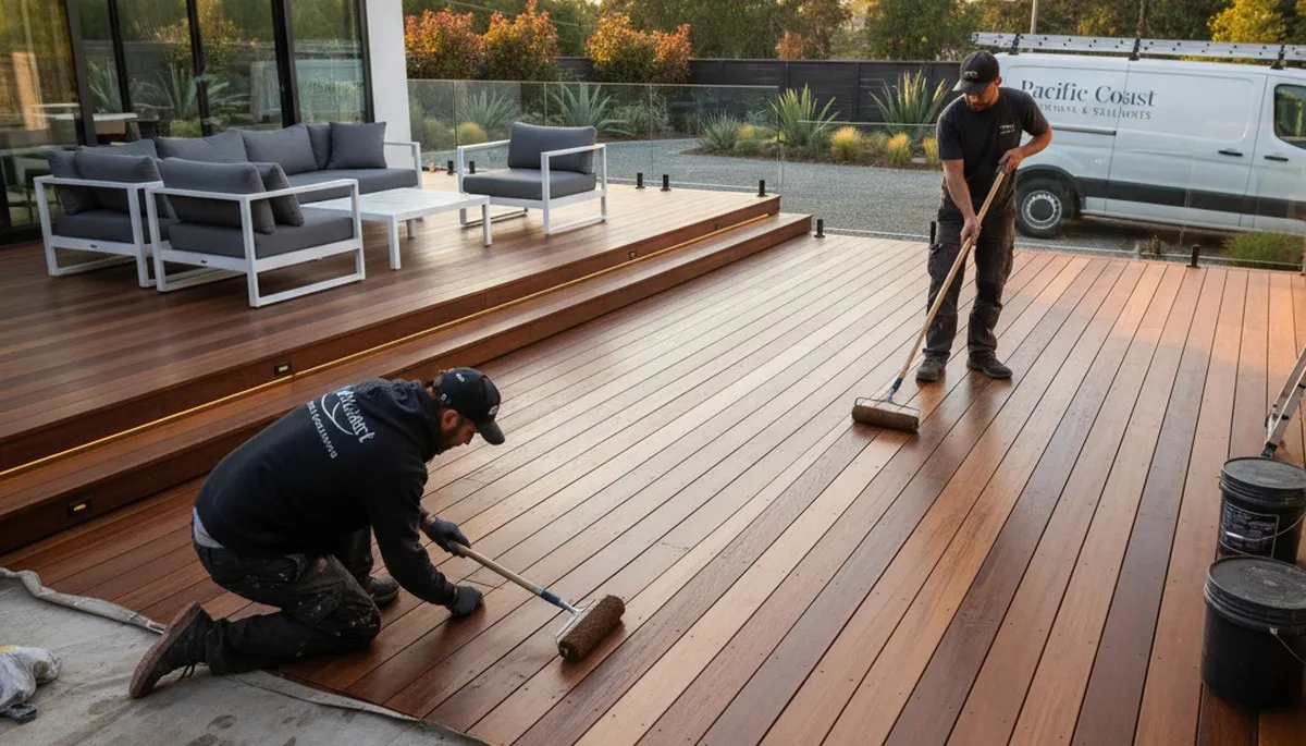 Deck staining service in Naperville, IL by Naperville Paint Pros, protecting wood from sun and moisture