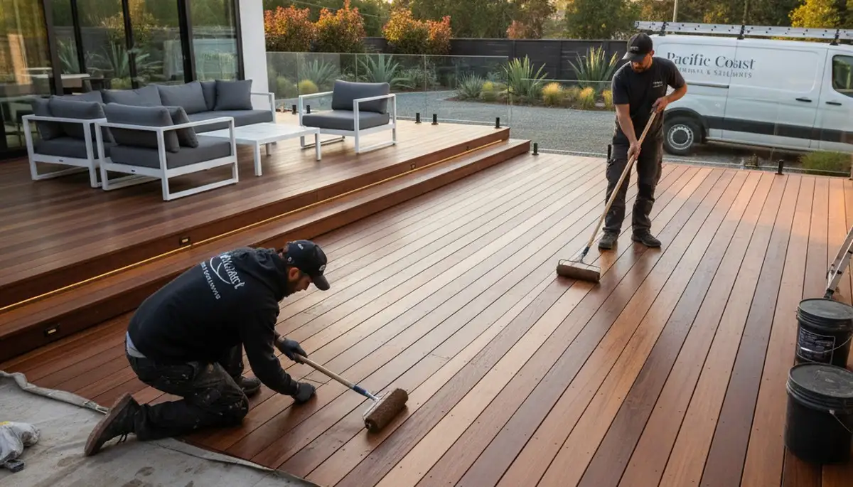 Deck staining service in Naperville, IL by Naperville Paint Pros, protecting wood from sun and moisture