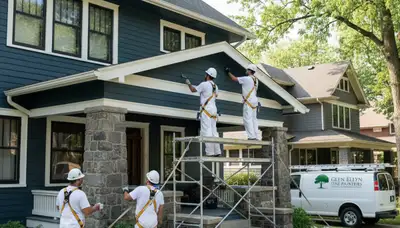 Naperville, IL painting contractor completing professional interior house painting service
