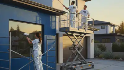 Naperville, IL house painters applying durable exterior paint on a residential home