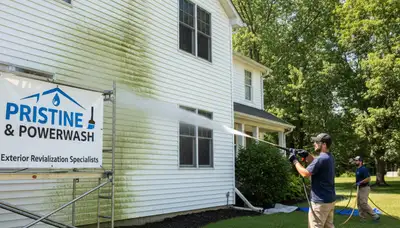 Vinyl siding pressure cleaning in Naperville, IL by Naperville Paint Pros to remove dirt and mildew