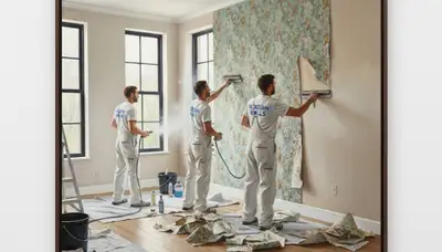 Professional wallpaper removal in Naperville, IL by Naperville Paint Pros